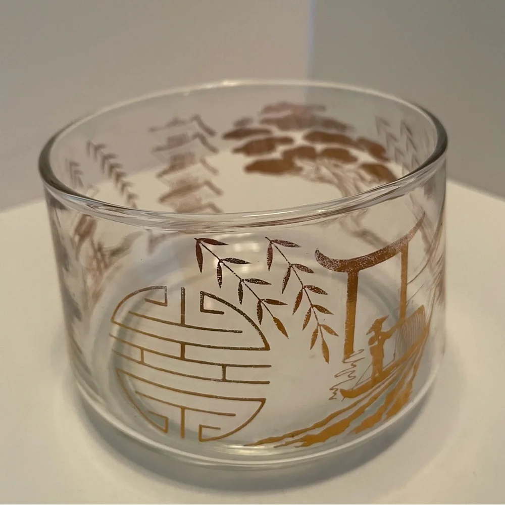 MCM Bartlett Collins Pagoda Glass‎ Stack Set Missing Lid